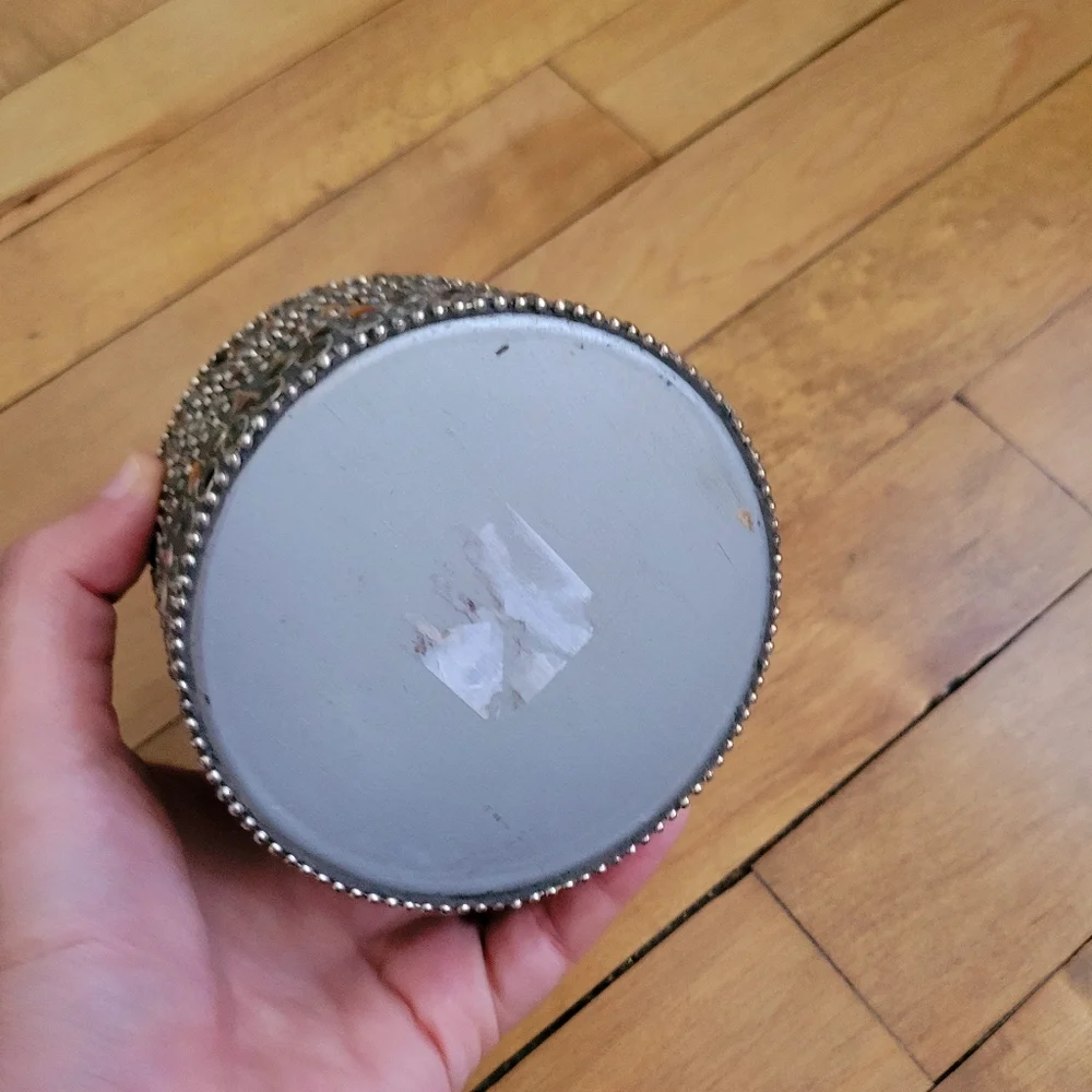 Vintage Indian Bejeweled Circular Box